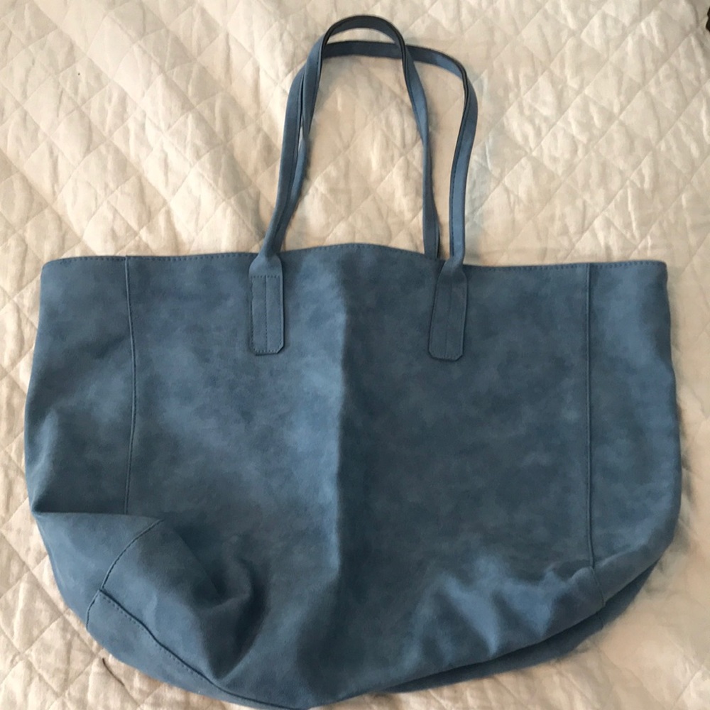 NWOT blue leather tote